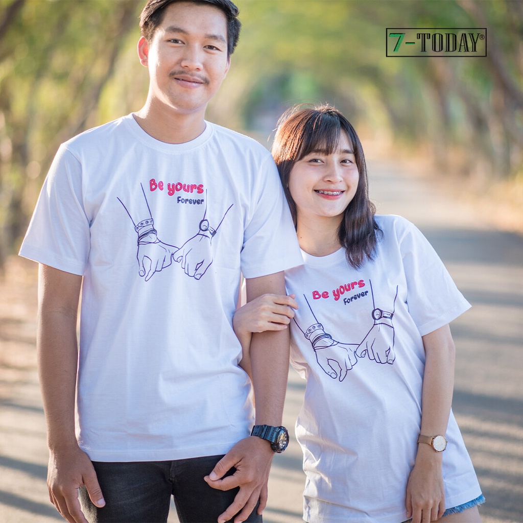 เสื้อคู่รัก-เสื้อยืด-ขายเป็นตัวราคานี้-ซื้อเป็นคู่เลือกซื้อสองตัวได้เลย-คละสีแยกไซส์-แยกลายได้ตามต้องการ