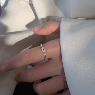 แหวนโซ่สี่เหลี่ยม, แหวนผู้หญิงปรับได้, แหวนแฟชั่นเกาหลีที่เรียบง่าย, แหวนบุคลิกภาพฮิปฮอป