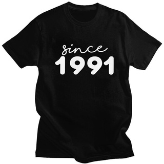 Mens Since 1991 T Shirts Short Sleeve Cotton Tshirts Trendy T-shirt Designer 30 Years Old 30th Birthday s Plus Siz_03
