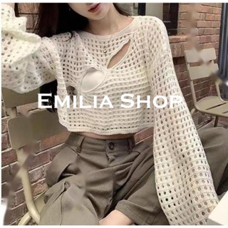 EMILIA SHOP  เสื้อครอป เสื้อยืด เข้ารูป sexy สไตล์เกาหลี สําหรับผู้หญิง ใส่ไปคลับ ปาร์ตี้ สวยงาม สบาย fashion ทันสมัย A21K0BU 36Z230909