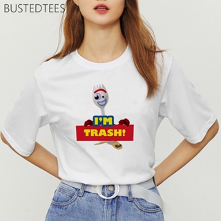 Summer Forky Toy Story Print TShirt Women HipHop Head Round Neck T-shirt Loose Student Girl Streetwear Thin Tops T _05