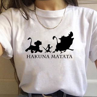 The Lion King T Shirt Hakuna Matata Harajuku Women Tshirt 90s Summer Print Casual Female Homme Top_01
