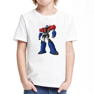 Fashion Cartoon Roblox Children T-shirt Boys Transformers Optimus Prime Tops Girls Short Sleeve Clothes_04