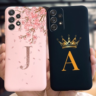 เคสโทรศัพท์ ซิลิโคน กันกระแทก ลายมงกุฎ ตัวอักษรน่ารัก สําหรับ Samsung Galaxy A13 4G 2022 A13 A 13 SM-A135F