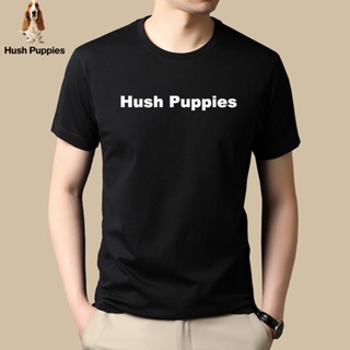 【พร้อมส่ง】เสื้อยืดแขนสั้นลําลอง คอกลม ผ้าฝ้าย พิมพ์ลายตัวอักษร Hush Puppies แบบเรียบง่าย แฟชั่นฤดูร้อน สําหรับผู้ชาย