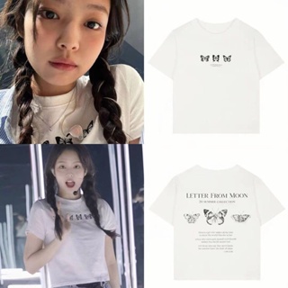  ใหม่เอี่ยมเสื้อยืดแขนสั้นพิมพ์ลาย Blackpink Jennie น่ารักสไตล์เกาหลีสําหรับผู้หญิง