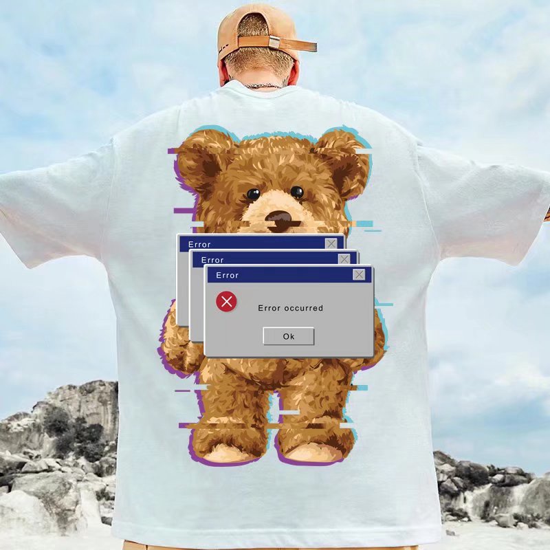 korea-super-big-t-shirt-summer-mens-short-sleeve-t-shirt-unisex-super-big-shirt-error-occurred-teddy-bear-print-t-07