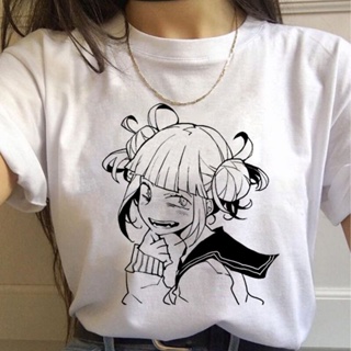 New Ahegao Harajuku Graphic T Shirt Women My Hero Academia Anime Senpai T-shirt Hentai Himiko Toga Tshirt Graphic T_04