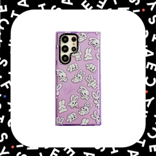 Casetify เคสโทรศัพท์ ซิลิโคนนิ่ม TPU ลายการ์ตูนกระต่ายหัวใจสีม่วง สําหรับ Samsung Galaxy S20 S23 S20+ S21 S21+ S22 S22+ Plus Ultra