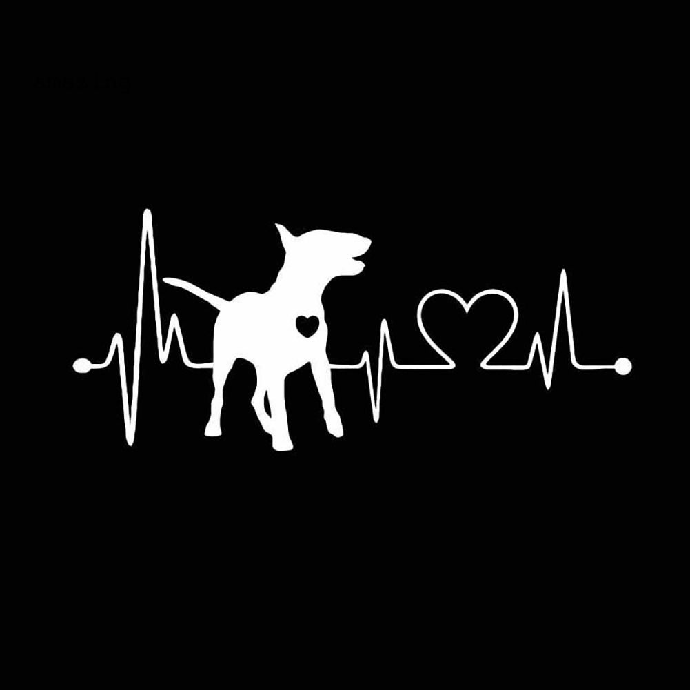 am-bull-terrier-dog-electrocardiogram-สติกเกอร์-สําหรับติดตกแต่งหน้าต่างรถยนต์