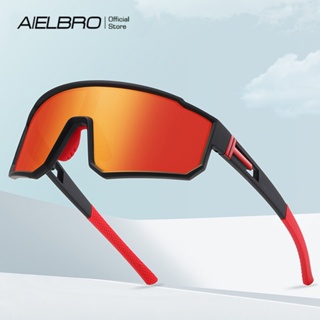 Aielbro แว่นตากันแดด เลนส์โพลาไรซ์ กรอบขนาดใหญ่ เหมาะกับการขี่จักรยาน เล่นกีฬา ตกปลา ขับรถ ขับรถ UV400 สําหรับผู้ชาย