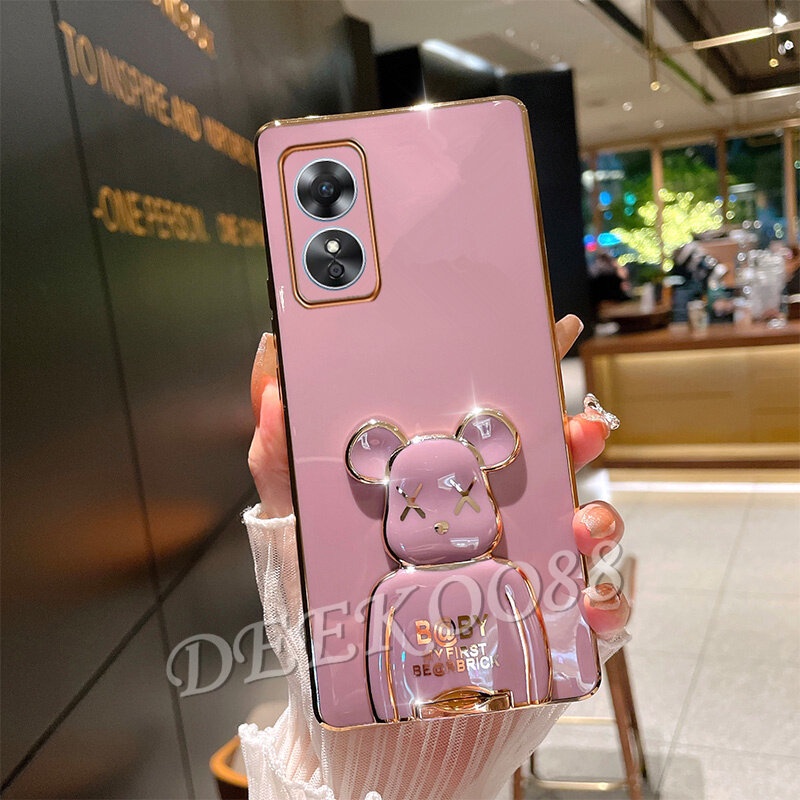 เคสโทรศัพท์มือถือ-ลายหมีน่ารัก-สีดํา-พร้อมขาตั้ง-สําหรับ-oppo-reno8-t-5g-4g-reno-8-8t-reno8t