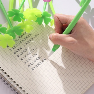 ปากกาเจล 0.5 มม. ลายใบไม้นําโชค สีดํา สีเขียว สําหรับโรงเรียน และสํานักงาน