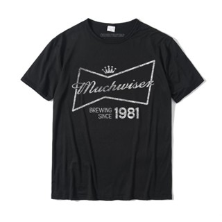 เสื้อสีขาว - มากฉลาดปีเกิด1981ตลกเบียร์เสื้อยืดกราฟิกผู้ชายท็อปส์ซูTeesฮิปฮอปTshirtsฝ้ายที่กําหนดเอ