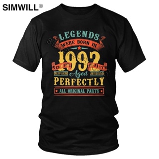 Male Legends Were Born In 1992 T Shirt Cool Birthday Gift Tee Short Sleeved Cotton Printed T-Shirt Regular Fit Top _03