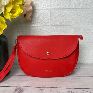 Vip กระเป๋าถือ กระเป๋าเครื่องสําอาง ทรงกลม สีแดง ความจุขนาดใหญ่ แบบพกพา