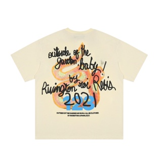R Rr123 Street Wear 2021 Joint Limited Edition Colorful Greedy Snake Print Loose Round Neck Short Sleeve T-Shirt LK_01