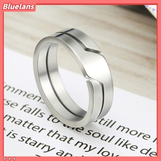 Bluelans แหวนคู่รัก สเตนเลส ทรงเรขาคณิต แฟชั่น สําหรับผู้หญิง ผู้ชาย