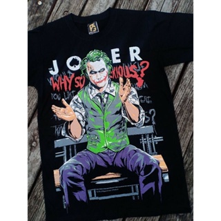 2023เสื้อยืดผ้าฝ้าย Pg05 เสื้อยืดผ้าฝ้ายพรีเมี่ยมสีดํา Joker Why So Serius Limited