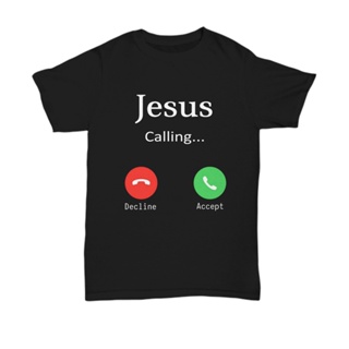 เสื้อยืด พิมพ์ลาย Jesus Is Calling Christian Tee ของขวัญ สําหรับผู้ชาย_04