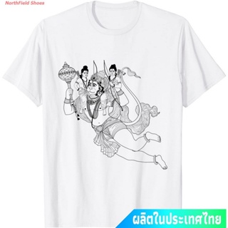เสื้อยืดผู้ ประเทศไทย หนุมาน พระพุทธเจ้า เทพเจ้าลิง Lord Hanuman Hindu Hinduism God T-Shirt คอกลม แฟชั่น ผ้าฝ้ายแท้ เสื้
