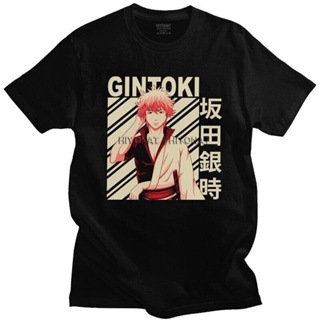เสื้อวินเทจชาย - มังงะคลาสสิกอะนิเมะGintamaเสื้อยืดผู้ชายGintokiSakataTshirtสตรีทแวร์ตติ้งทีฝ้ายเสื_07