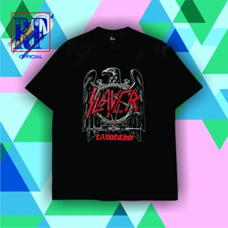 เสื้อยืด | เสื้อโอเวอร์ไซซ์ | เสื้อยืด BAND LAWLESS X SLAYER BAJU BAND TRASH METAL ROCK Collaboration INDONESIA X USA สํ