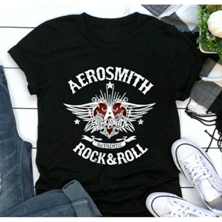 เสื้อยืด พิมพ์ลายมังงะ กราฟฟิค Aerosmith Band Rock Roll สไตล์วินเทจ เหมาะกับฤดูร้อน ของขวัญ สีดํา