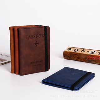 Daron ปกหนังใส่หนังสือเดินทาง แบบพกพา กันน้ํา บัตรเครดิต เดินทาง บล็อก RFID ผู้ชาย เอกสาร จัดระเบียบ