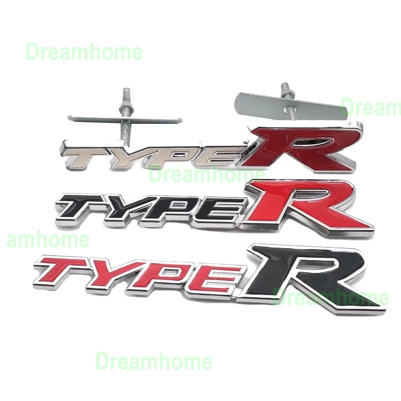 สติกเกอร์โลโก้-3d-typer-type-r-racing-emblem-สําหรับติดกระจังหน้ารถยนต์-honda-kia