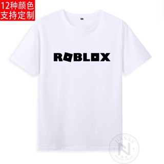 เสื้อยืดแขนสั้น ผ้าฝ้ายแท้ พิมพ์ลายเกมกล่องทราย roblox roblox 3 มิติ สําหรับผู้ใหญ่ และเด็ก_03