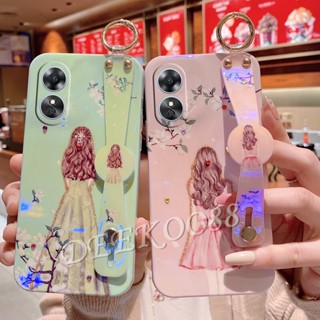 ใหม่ เคสโทรศัพท์มือถือ ลายการ์ตูนเด็กผู้หญิง แต่งกลิตเตอร์ พลอยเทียม วิบวับ พร้อมสายคล้องข้อมือ สําหรับ OPPO Reno8 T A78 5G 4G 2023 Reno 8 8T Reno8T OPPOA78