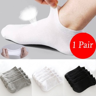 ถุงเท้าข้อสั้น ผ้าฝ้ายแท้ แบบบาง ระบายอากาศได้ดี สวมใส่สบาย สีดํา สีขาว สีเทา สําหรับผู้ชาย