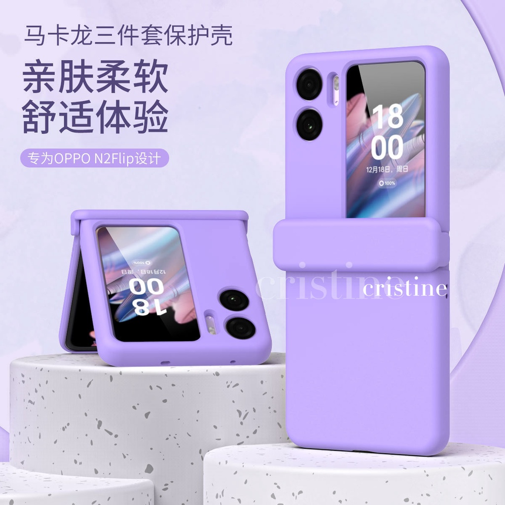 เคสโทรศัพท์มือถือ-ฝาพับแม่เหล็ก-กันกระแทก-สีมาการอง-สําหรับ-oppo-findn2flip-n2flip