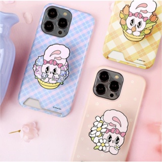 Esther bunny - blooming flower edition card slot hard case + griptok set compatible for iphone 14 13 12 11 pro max s23 s22 s21 s20 ultra plus