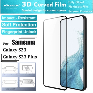 Nillkin ฟิล์มกระจกกันรอยหน้าจอ 3D นิ่ม โค้ง เต็มจอ กันกระแทก สําหรับ Samsung Galaxy S23 S23+ Plus 2 ชิ้น