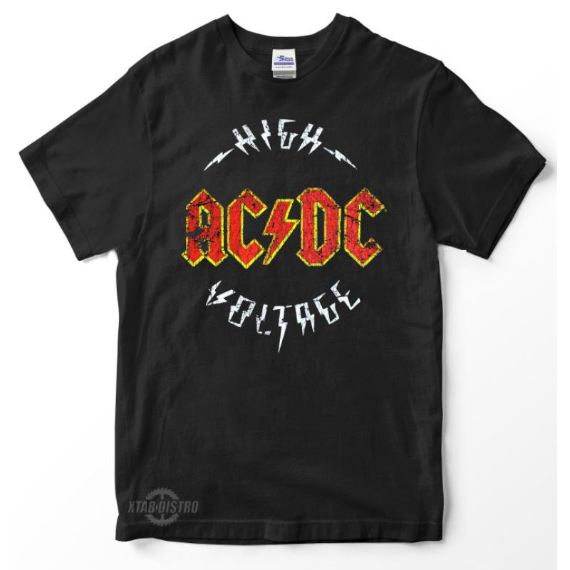 kaos-เสื้อยืดพรีเมี่ยม-acdc-แรงดันไฟฟ้าสูง-kaos-ผู้ชาย-ผู้หญิง-ร็อคแอนด์โรล