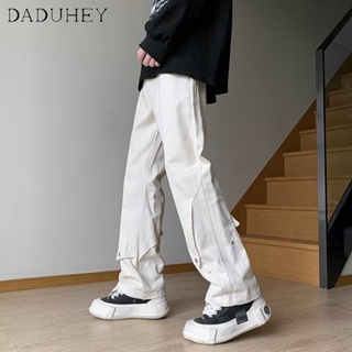 DaDuHey🔥 2023ins Hong Kong Style All-Matching Casual Pants Mens Fashion Baggy Straight Pants