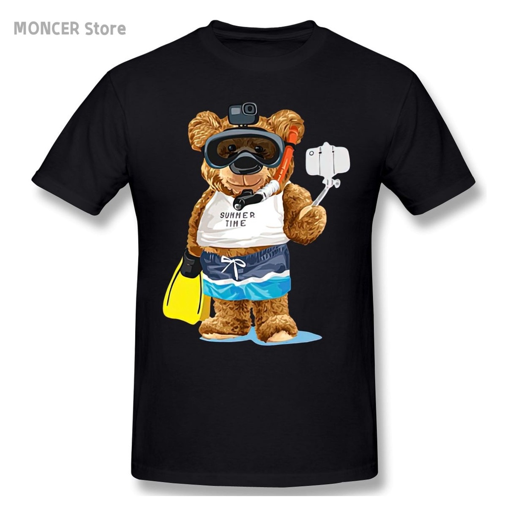 t-shirt-เสื้อยืด-ลาย-dive-selfie-teddy-bear-สําหรับผู้ชายs-5xl-02