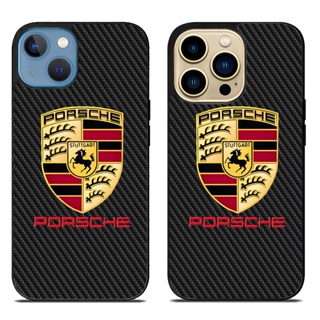 เคสโทรศัพท์มือถือ ปิดด้านหลัง ลายโลโก้คาร์บอน Porsche