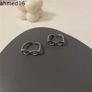 Ahmed แหวนแฟชั่น รูปแว่นตา สไตล์วินเทจ ของขวัญวันวาเลนไทน์ สําหรับผู้หญิง