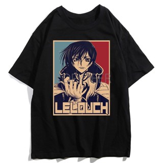 เสื้อยืดแขนสั้น พิมพ์ลายการ์ตูนอนิเมะ Code Geass Lelouch Lamperouge สไตล์ฮาราจูกุ สําหรับผู้หญิง และผู้ชาย