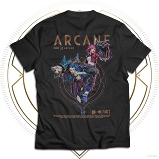 Arcane Anime T-shirt Jinx VI Unisex Short Sleeve Tops League of Legends Casual Loose Fashion Tee Plus Size WMJ#_01