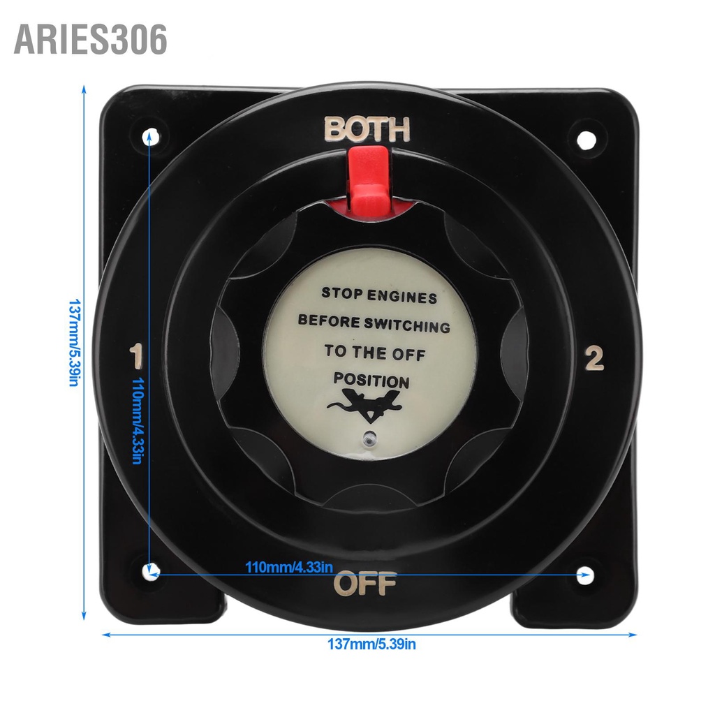 aries306-สีดำ-4-ตำแหน่งสวิตช์แบตเตอรี่สำหรับงานหนัก-250a-สวิตช์เลือกแบตเตอรี่-dc6-32v-สำหรับเรือยอชท์-rv