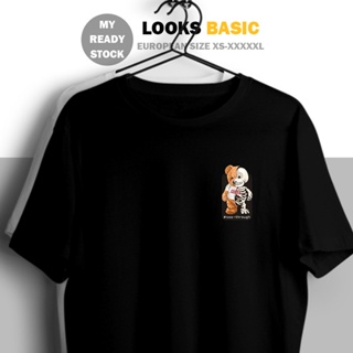 Plus Size T-shirt  Cotton Teddy Bear See Through Ready Stock XS-5XL UNISEX Simple Tee Women Men Baju Lengan Pendek _02