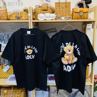 ☫✒♛พร้อมส่ง เสื้อ ADLV แท้ % BABY FACE SHORT SLEEVE T-SHIRT BLACK TEDDY BEAR จากเกาหลี_02