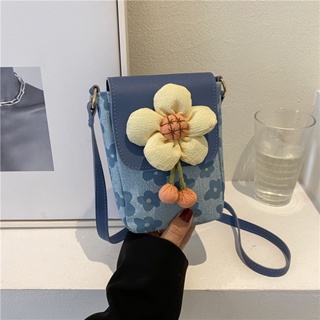กระเป๋าสะพายไหล่ ขนาดเล็ก ลายดอกไม้ แฟชั่นฤดูร้อน สไตล์เกาหลี แบบสร้างสรรค์ สําหรับผู้หญิง