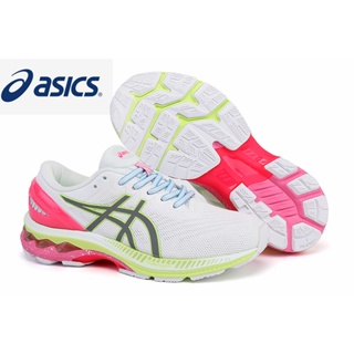 ASICS K27 ladies stable cushioning shock absorption running shoes white pink