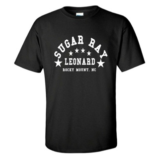 เสื้อยืดแขนสั้น ผ้าฝ้าย 100% พิมพ์ลาย Sugar Ray Leonard Boxing Icon แฟชั่นฤดูร้อน สําหรับผู้ชาย_04