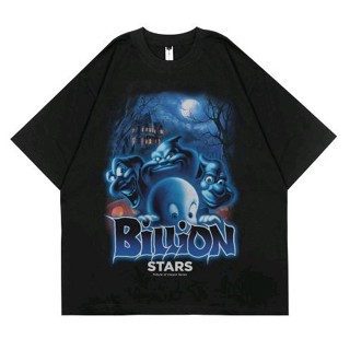 เสื้อยืด | เสื้อยืด ขนาดใหญ่ | Billionstars | Casper | รองเท้าบูท สไตล์วินเทจ | Unisex